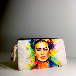 Small Frida Kahlo clutch // rainbow splash